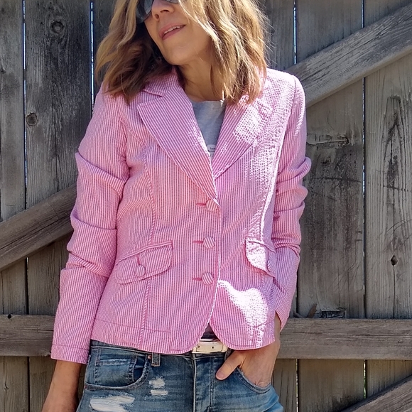 Tommy Hilfiger Jackets & Blazers - Tommy Hillfiger Tommy Jeans Pink Striped Blazer
